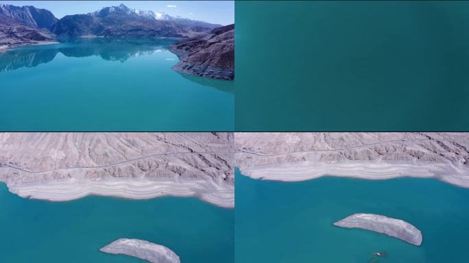 三段新疆塔县班迪尔蓝湖4K航拍视频
