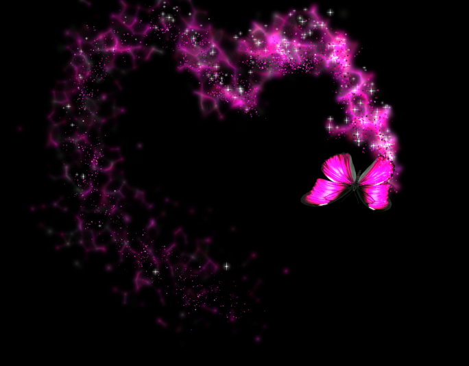 爱心粒子蝴蝶（带alpha透明通道）