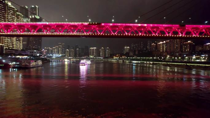 4K航拍东水门大桥夜景