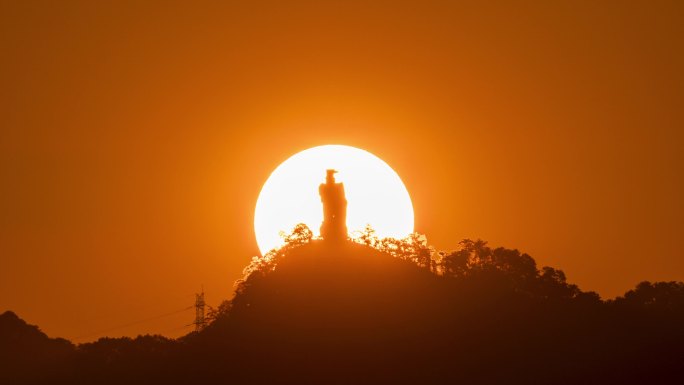 重庆地标南山大金鹰日出延时摄影