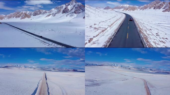 三段西藏阿里地区317国道4K航拍视频