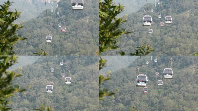 4K原创实拍泰山索道视频素材