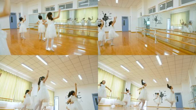 练舞蹈的小女孩 舞蹈房 小学生排练舞蹈