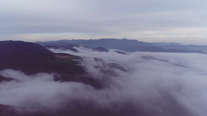 自然风光 清晨天龙山山间云海