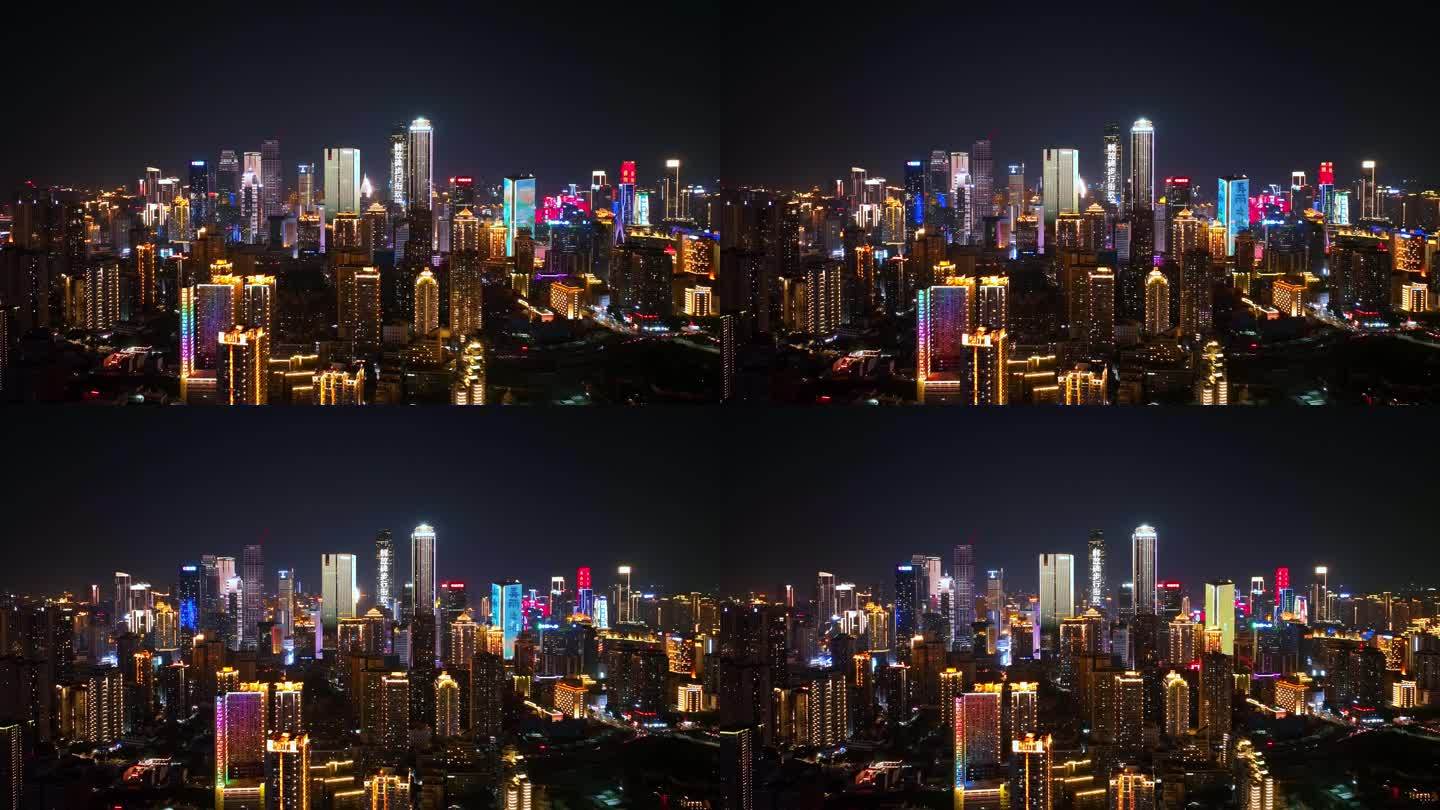 重庆渝中解放碑夜景航拍