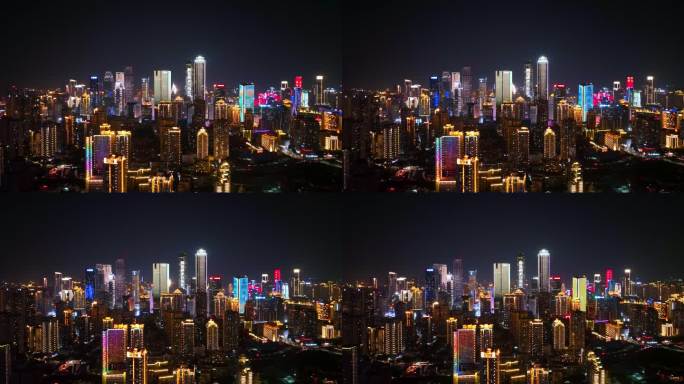 重庆渝中解放碑夜景航拍