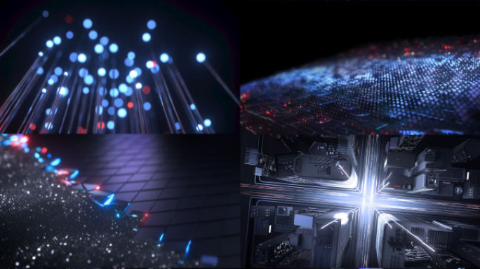 4k三维智能科技芯片穿梭模板c4d+ae