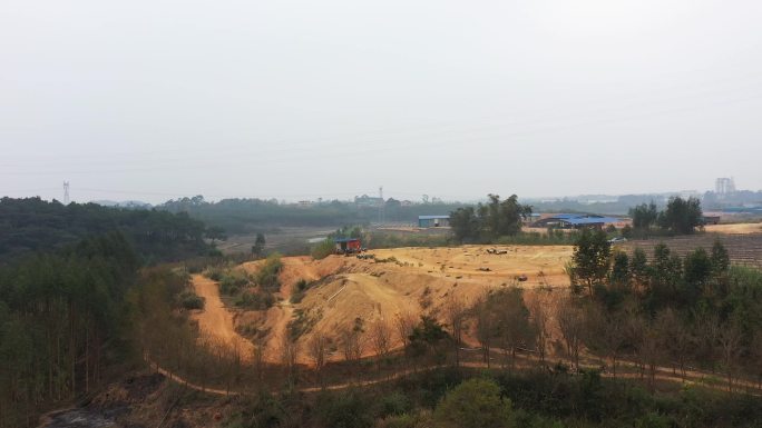 航拍山地越野摩托车运动训练场