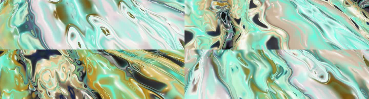 抽象艺术金属玻璃水晶质感流体流动背景23