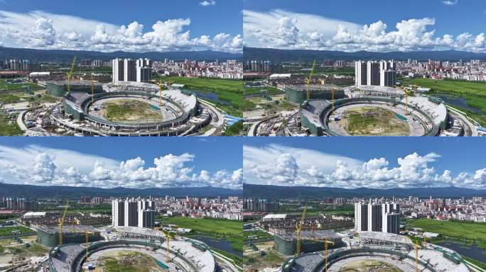 瑞丽市国际文体中心建设工地延时视频