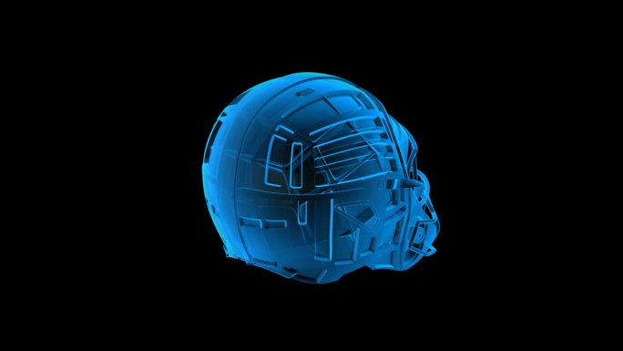 棒球头盔全息蓝色科技通道素材