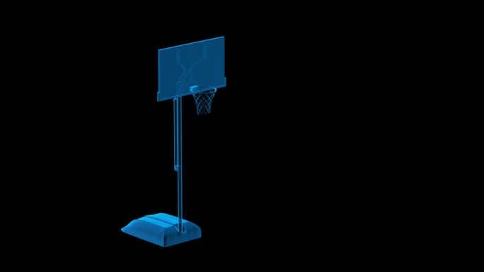 篮球 球架 投篮全息蓝色科技通道素材