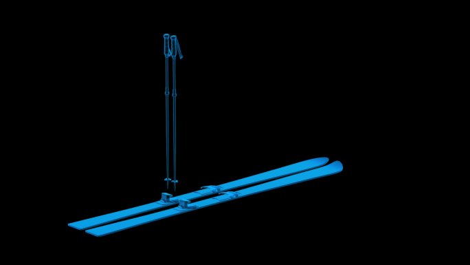 滑雪滑板全息蓝色科技通道素材