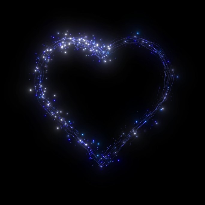 蓝色心形粒子爱情背景