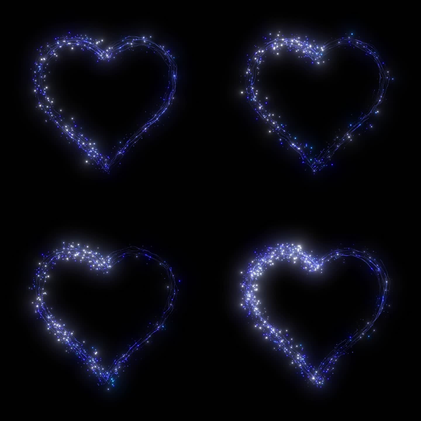 蓝色心形粒子爱情背景