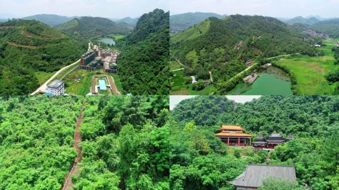 航拍玉林兴业县鹿峰山景区