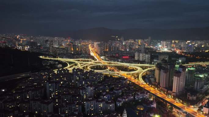 青海 省会西宁 夜景 华灯初上