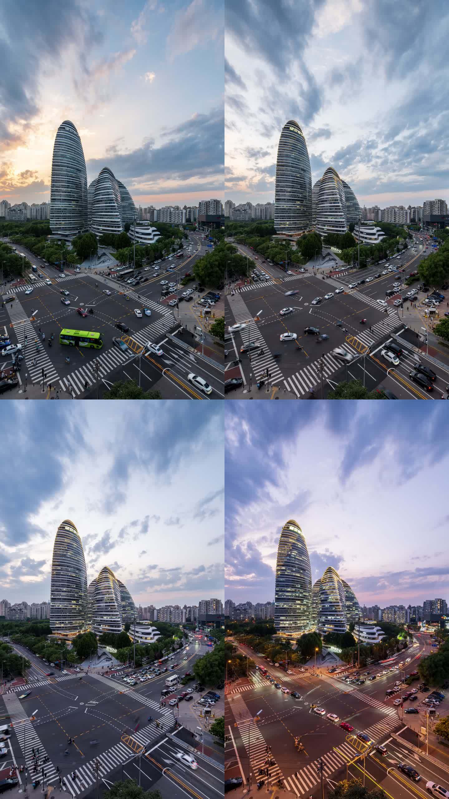 北京望京SOHO黄昏延竖版时摄影