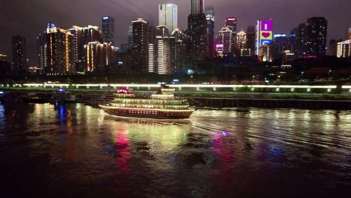 4K航拍夜景两江游