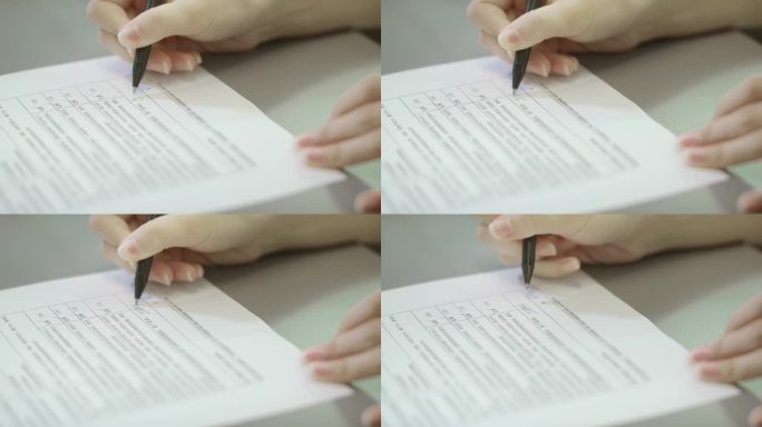 【4K】美女签署合同签字