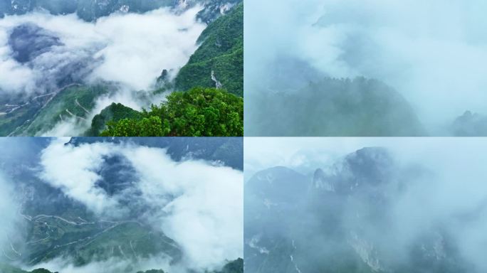 航拍重庆巫山下庄天路云海