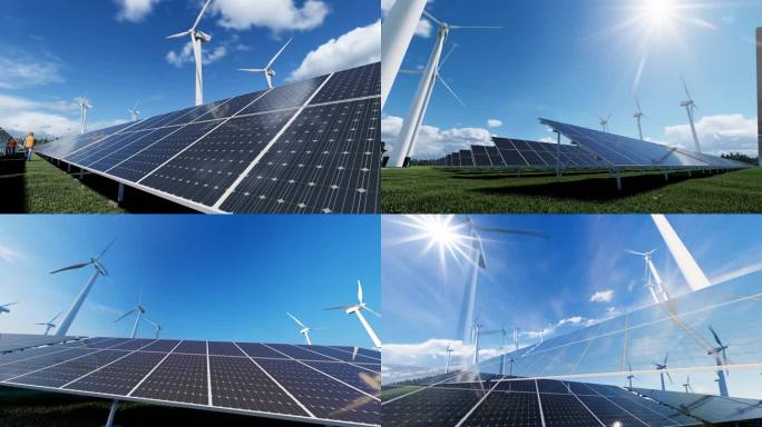 清洁能源环保风力发电太阳能光伏电站