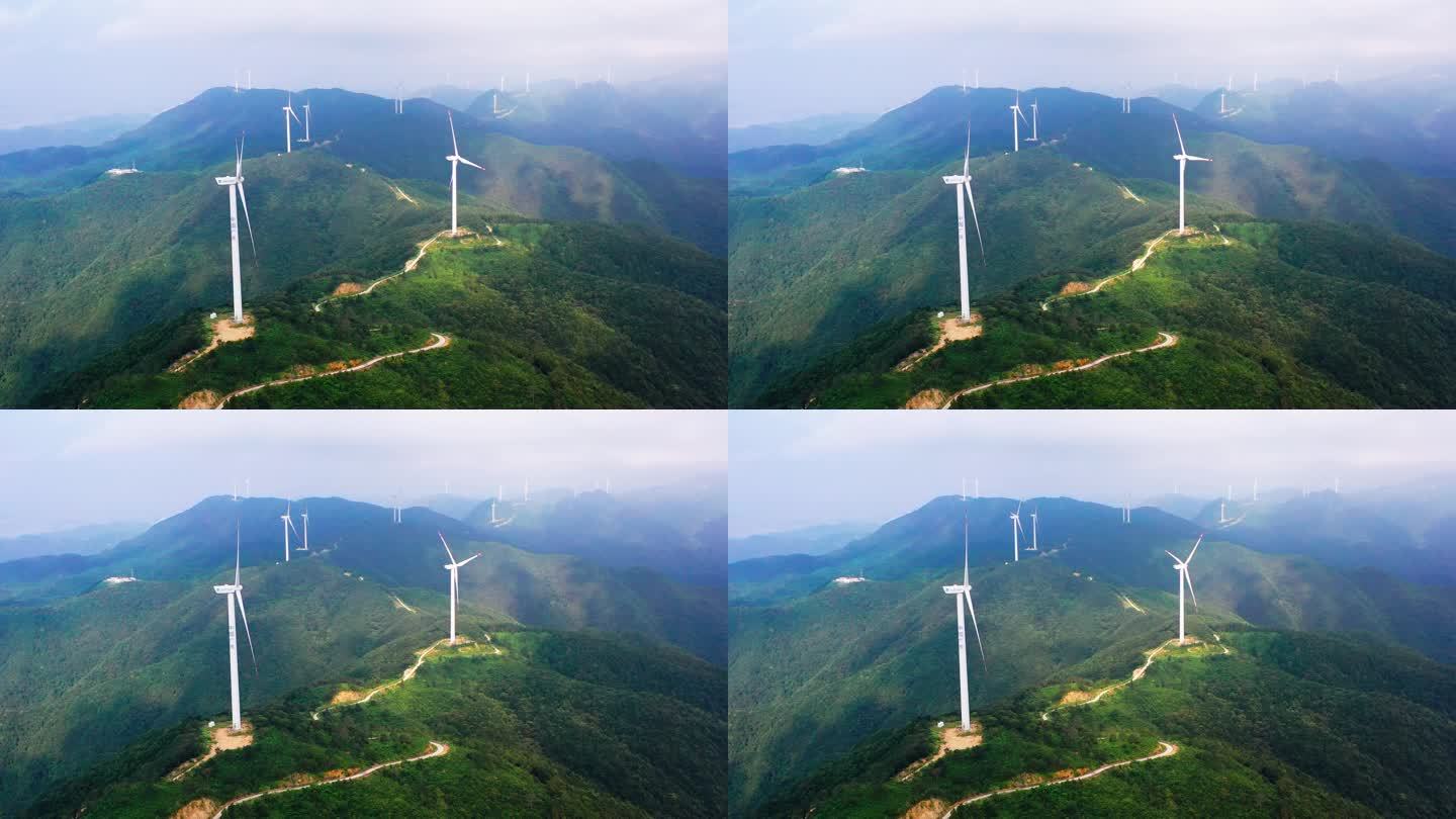 浙江三门，皇戏梁，湫水山，山脊上的风车