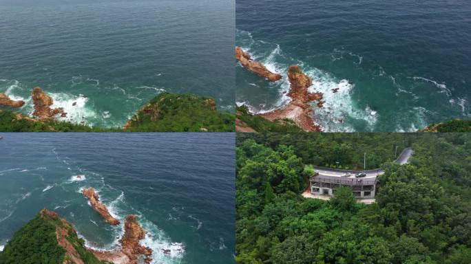 山水自然景观大自然风景 海边景色深林建筑