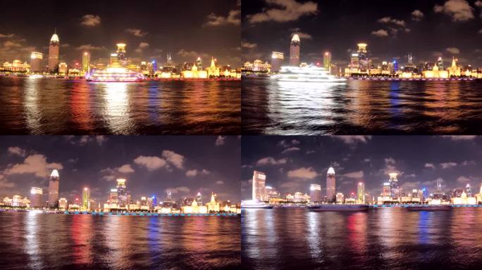 上海黄浦江外滩夜景延时