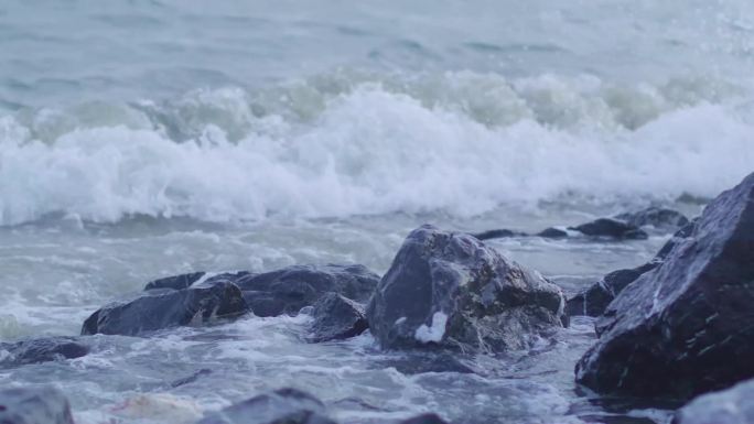 海边城市 海边建筑  北海 岩石 航拍