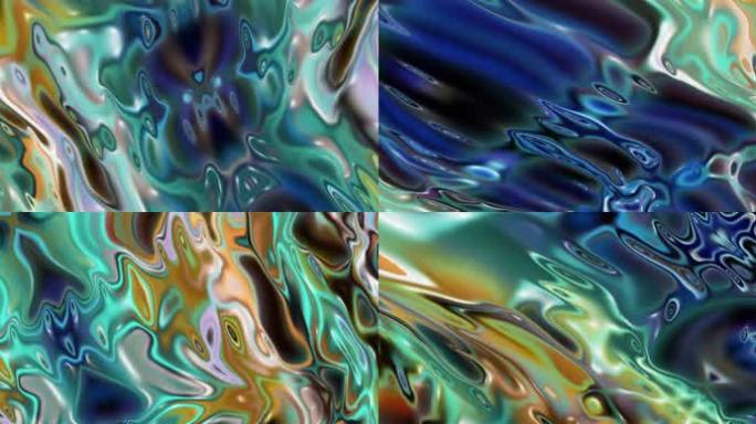 抽象艺术金属玻璃水晶质感流体流动背景21
