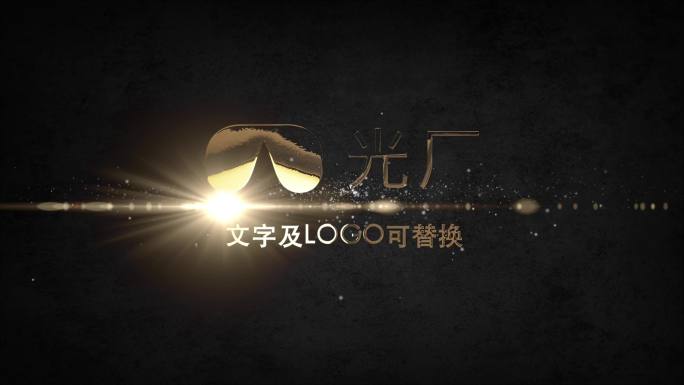 金色LOGO标题字幕