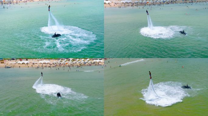 山东省威海市那香海浴场水上飞人慢动作