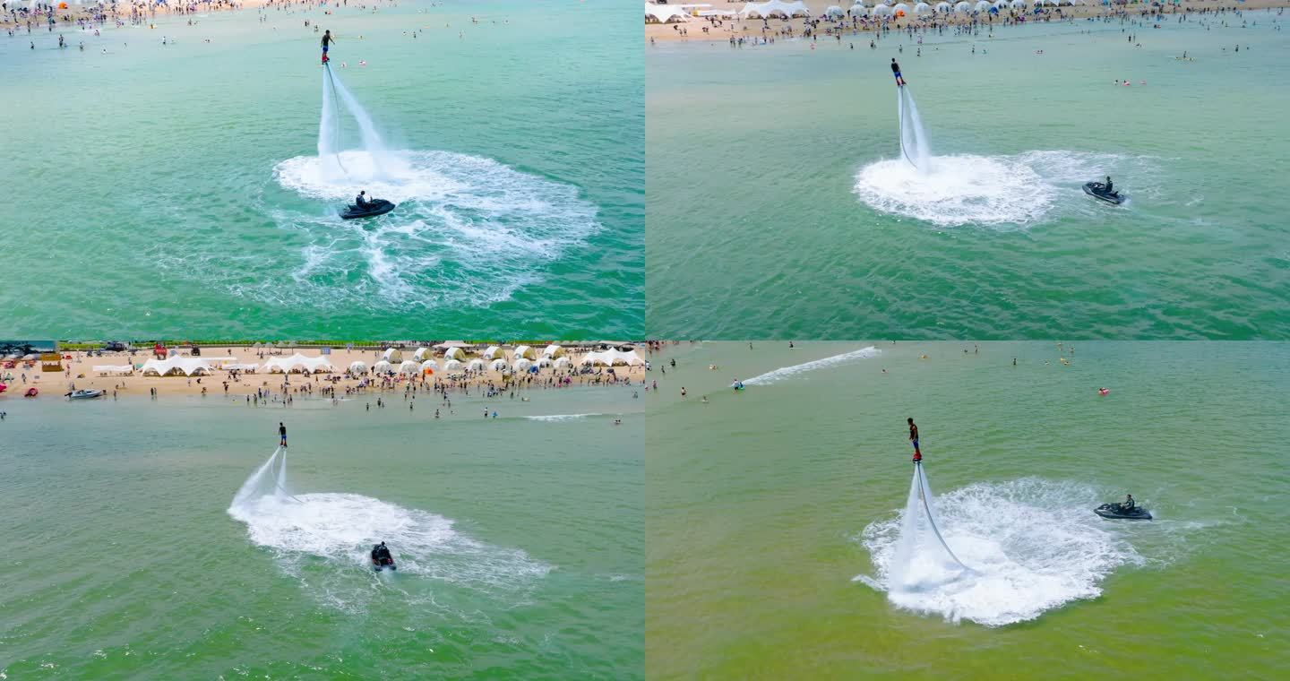 山东省威海市那香海浴场水上飞人慢动作