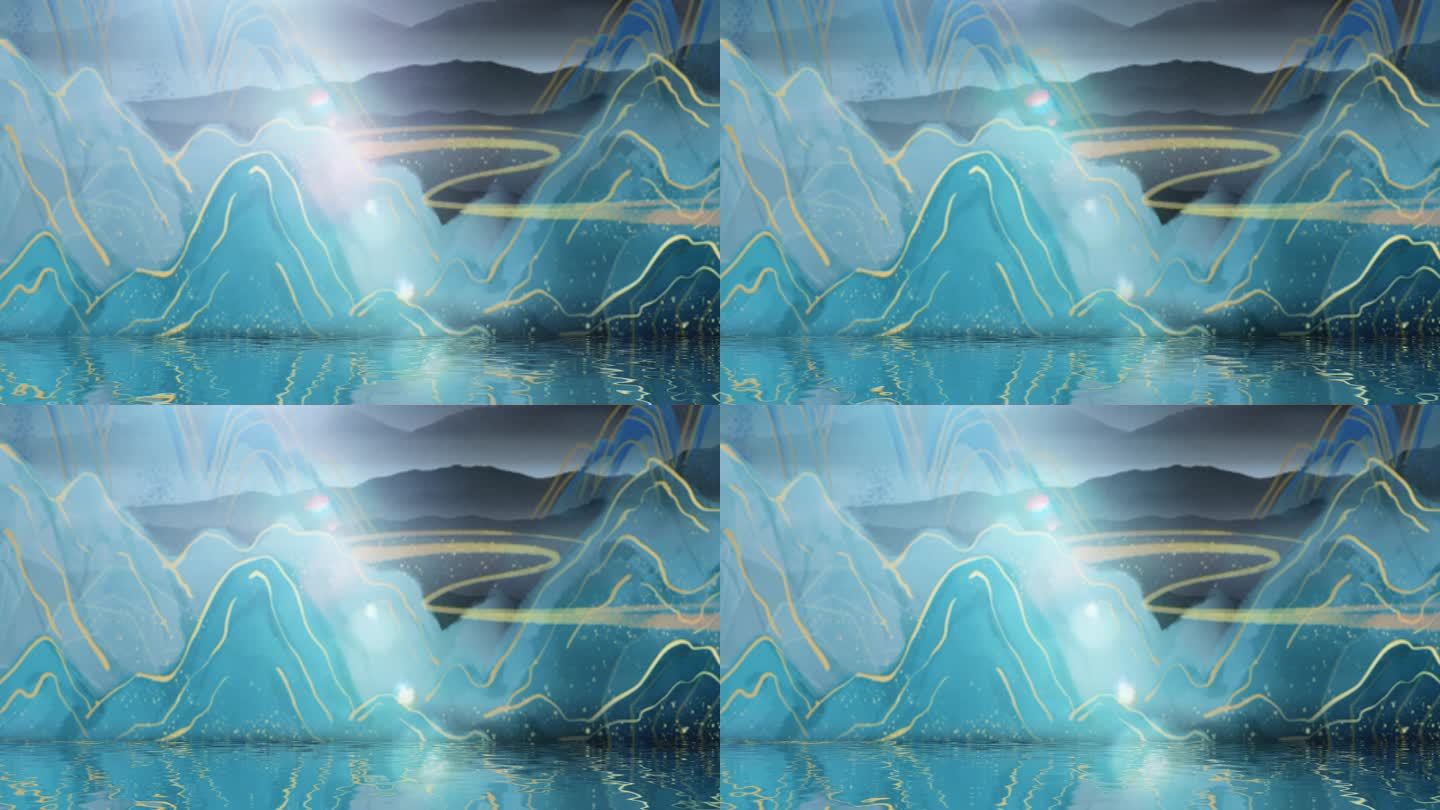 逆光山体中式山水之间视频素材
