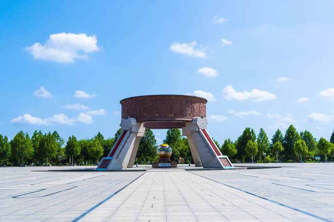 衡水市饶阳县广场延时拍摄城市中心