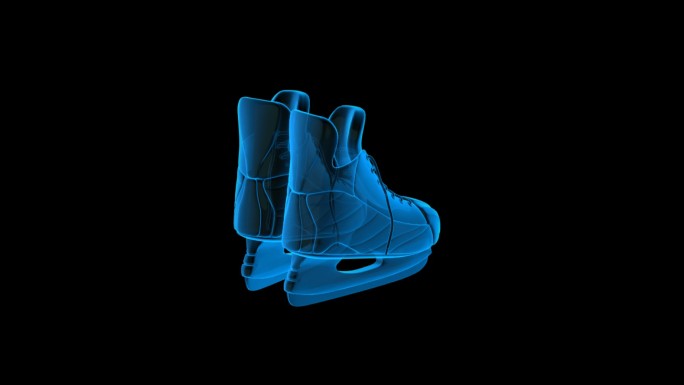 滑冰鞋全息蓝色科技通道素材
