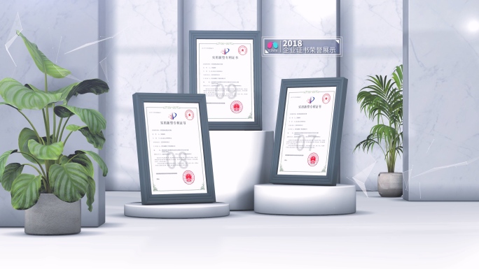 E3D简约科技企业证书荣誉展示