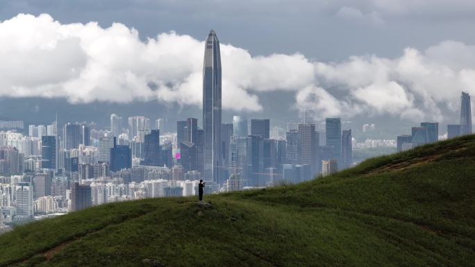 香港航拍深圳全景