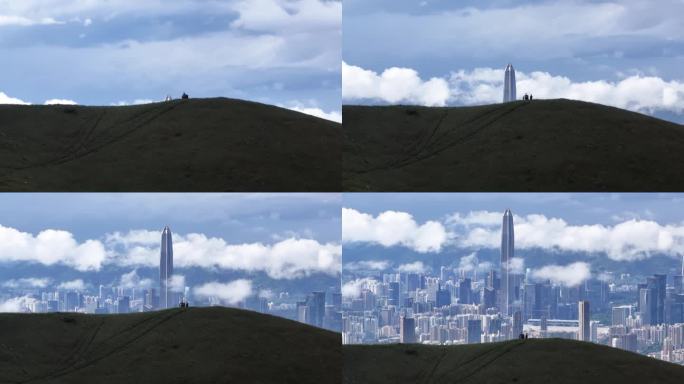 香港航拍深圳全景