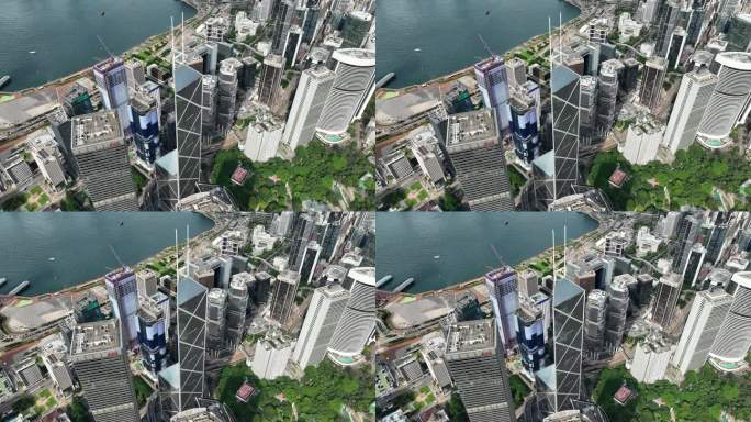 香港中银大厦航拍4k视频