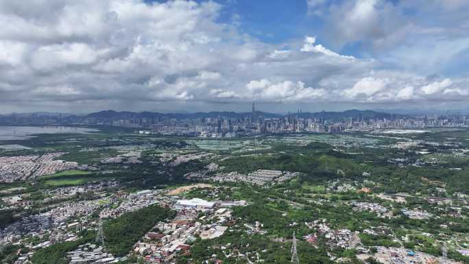 香港航拍深圳全景