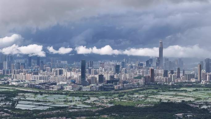 香港航拍深圳全景