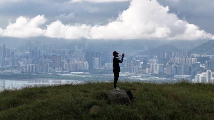 香港航拍深圳全景