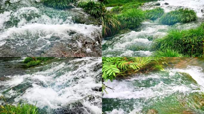 （4K合辑商用）自然天然泉水流水小溪溪流