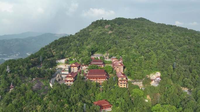 航拍安徽太湖西风禅寺，航拍寺庙