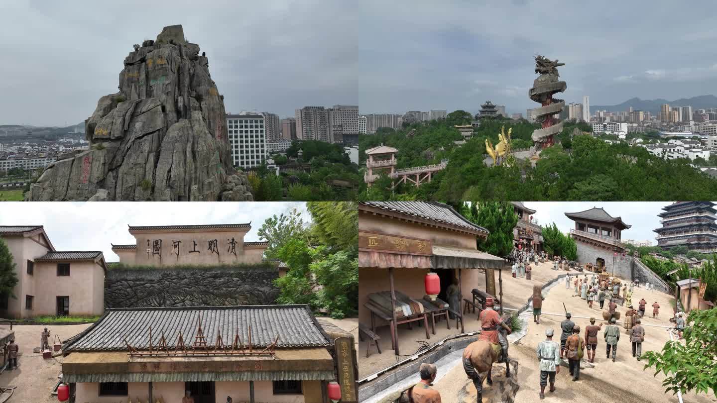 航拍安徽太湖五千年文博园 文化旅游景点