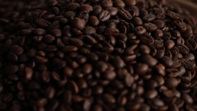 咖啡豆展示食材视频素材咖啡色