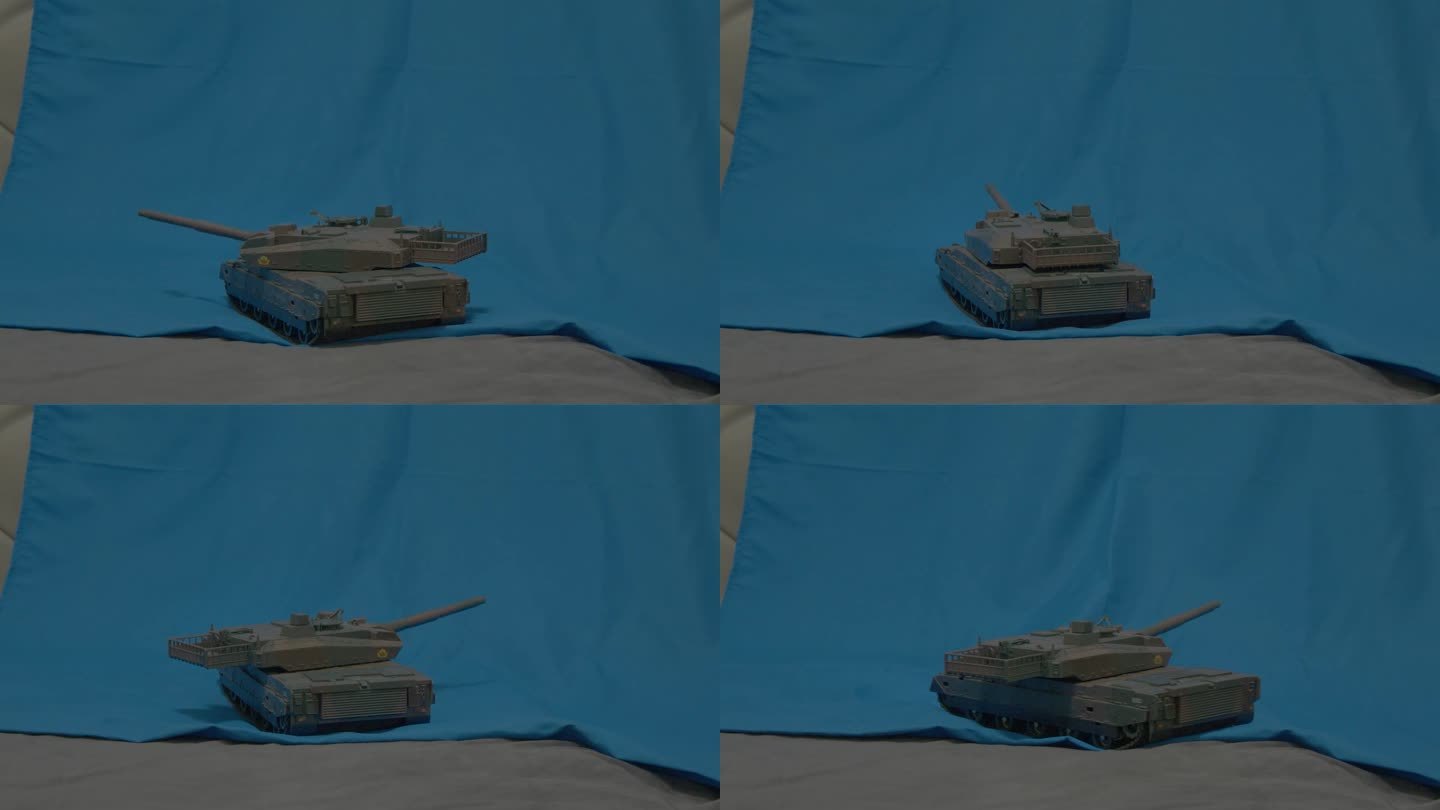 坦克玩具蓝幕抠像拍摄素材