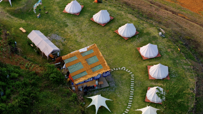 野外露营 户外露营基地 帐篷搭建